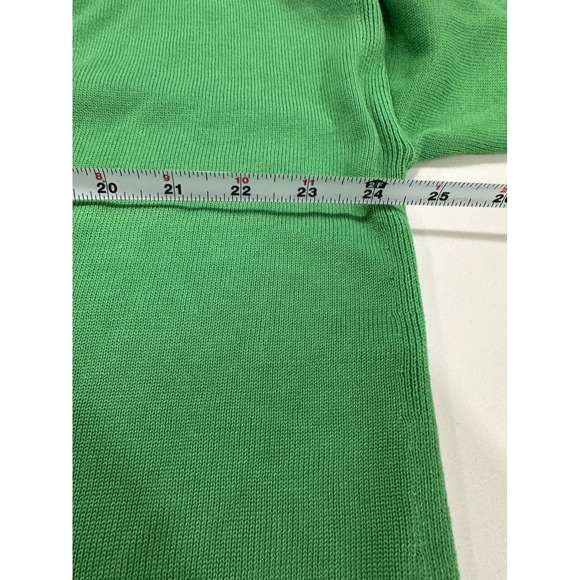 Talbots Green Cardigan Sweater Striped Trim Button Front Knit Top XL - Picture 5 of 6